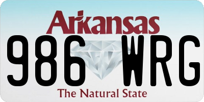 AR license plate 986WRG
