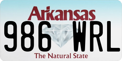 AR license plate 986WRL