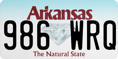 AR license plate 986WRQ