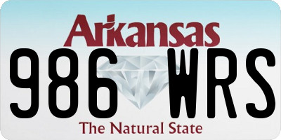 AR license plate 986WRS