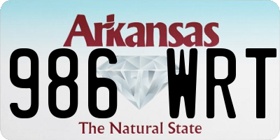 AR license plate 986WRT