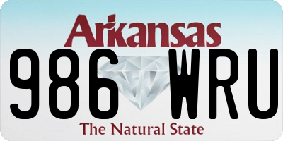 AR license plate 986WRU