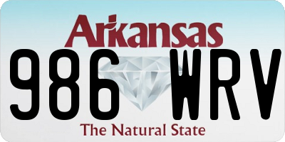 AR license plate 986WRV