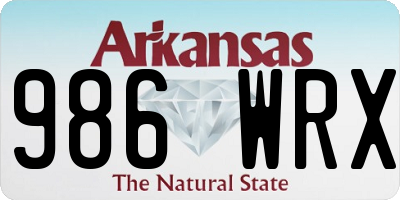 AR license plate 986WRX