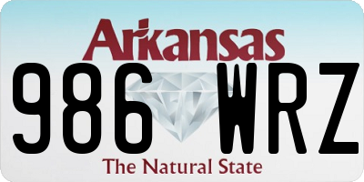 AR license plate 986WRZ