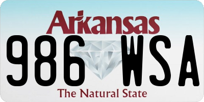 AR license plate 986WSA