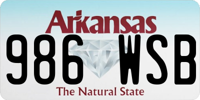 AR license plate 986WSB