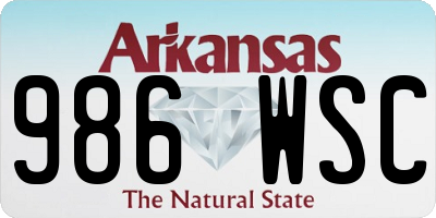 AR license plate 986WSC
