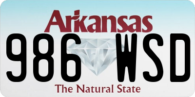AR license plate 986WSD