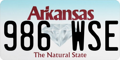 AR license plate 986WSE