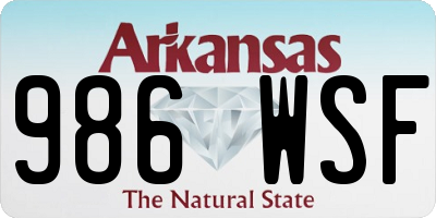 AR license plate 986WSF
