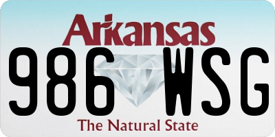 AR license plate 986WSG