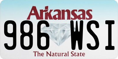 AR license plate 986WSI