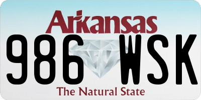 AR license plate 986WSK
