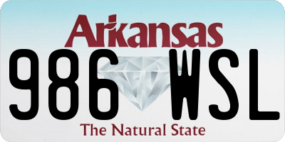 AR license plate 986WSL
