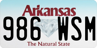 AR license plate 986WSM