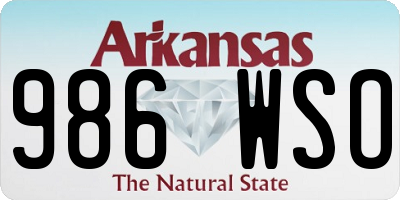 AR license plate 986WSO