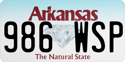 AR license plate 986WSP