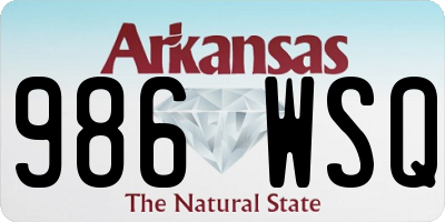 AR license plate 986WSQ