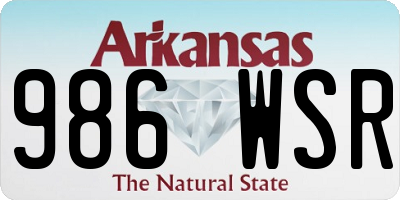 AR license plate 986WSR