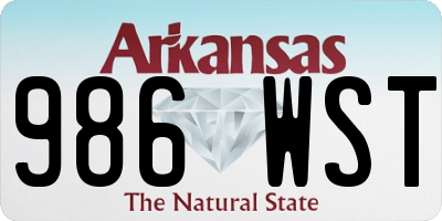 AR license plate 986WST