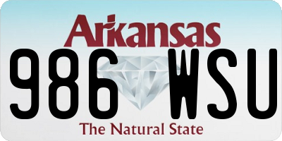 AR license plate 986WSU