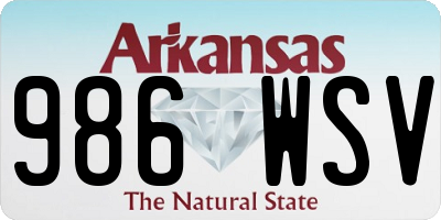 AR license plate 986WSV