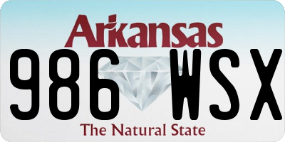 AR license plate 986WSX