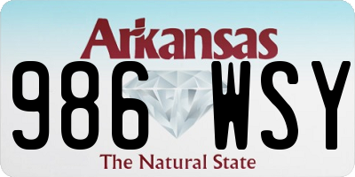 AR license plate 986WSY