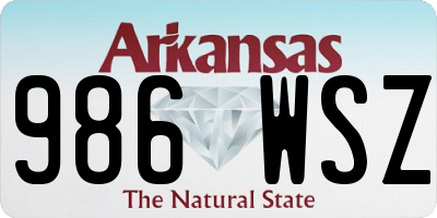 AR license plate 986WSZ