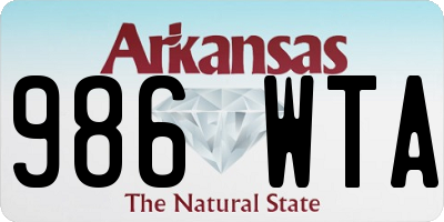 AR license plate 986WTA
