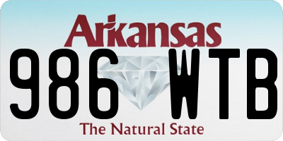 AR license plate 986WTB