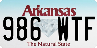 AR license plate 986WTF