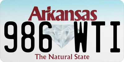 AR license plate 986WTI