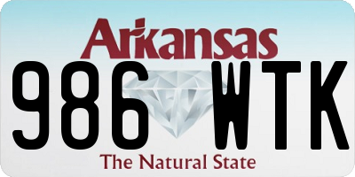 AR license plate 986WTK