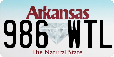 AR license plate 986WTL