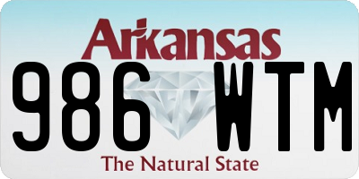 AR license plate 986WTM