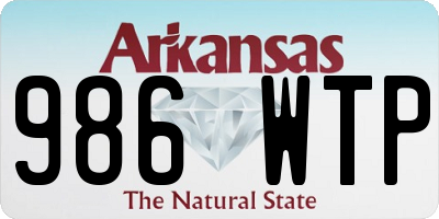 AR license plate 986WTP