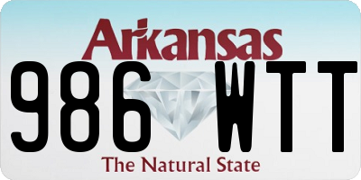 AR license plate 986WTT