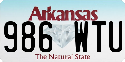 AR license plate 986WTU