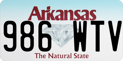 AR license plate 986WTV