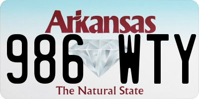 AR license plate 986WTY