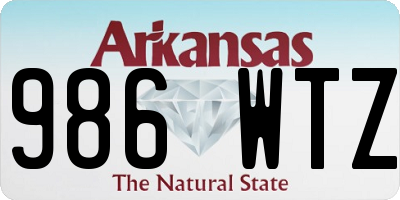 AR license plate 986WTZ