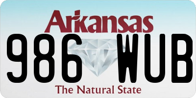 AR license plate 986WUB