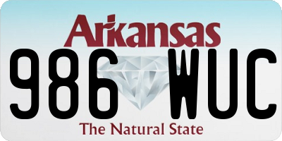 AR license plate 986WUC