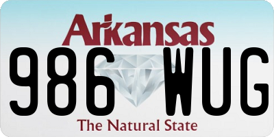 AR license plate 986WUG