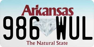 AR license plate 986WUL