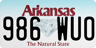 AR license plate 986WUO