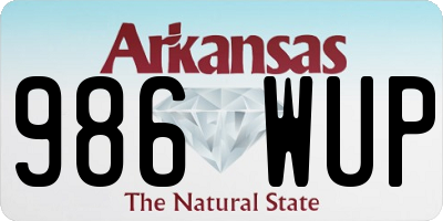 AR license plate 986WUP