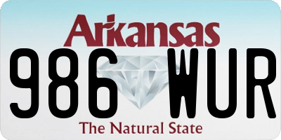 AR license plate 986WUR